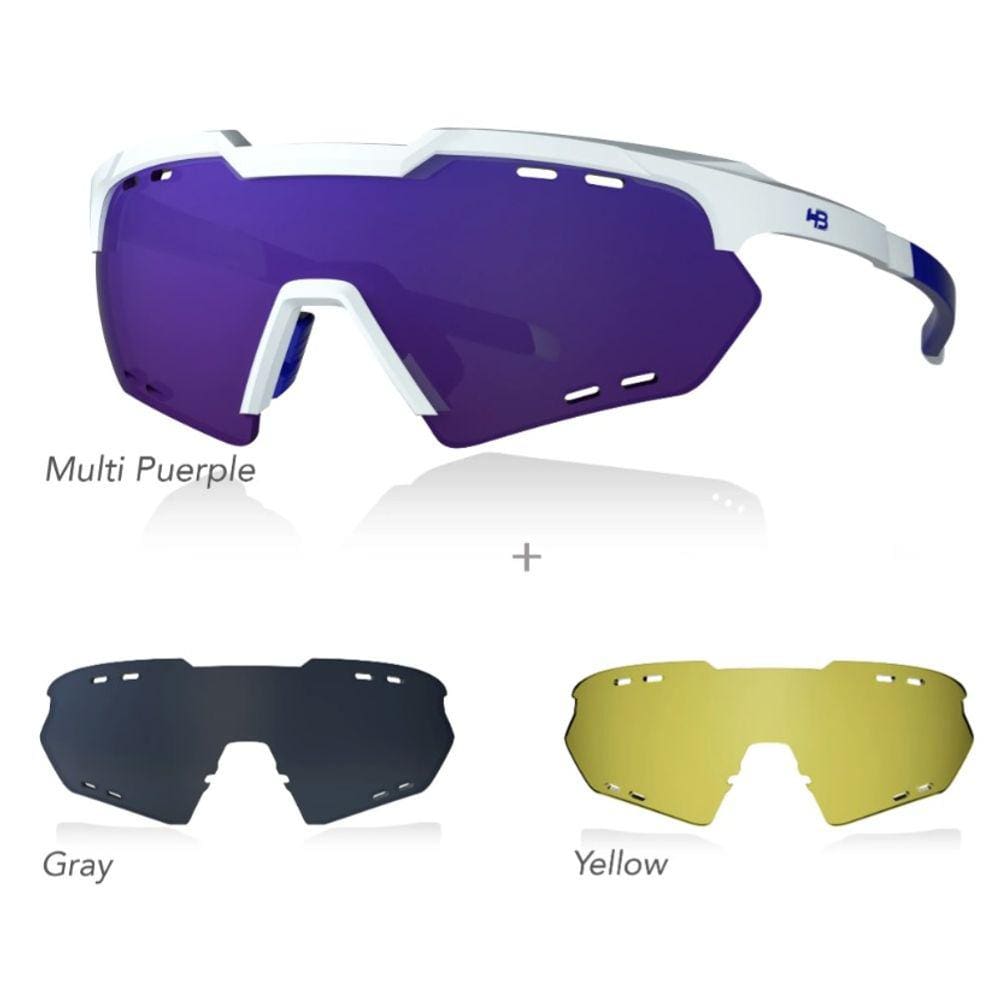 Kit Óculos Solar Hb Shield Compact R Multi Purple, Gray, Yellow