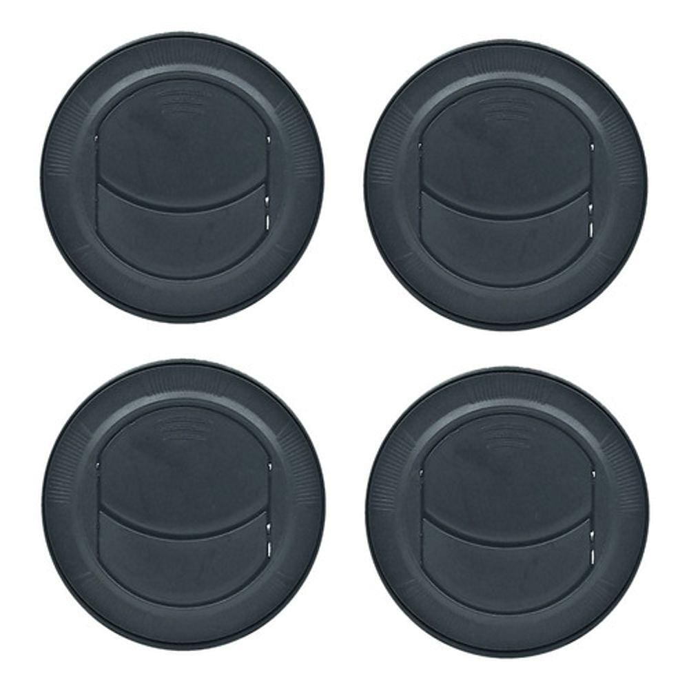 4pcs Difusor Ar Condicionado Universal 77mm Com Anel - Preto