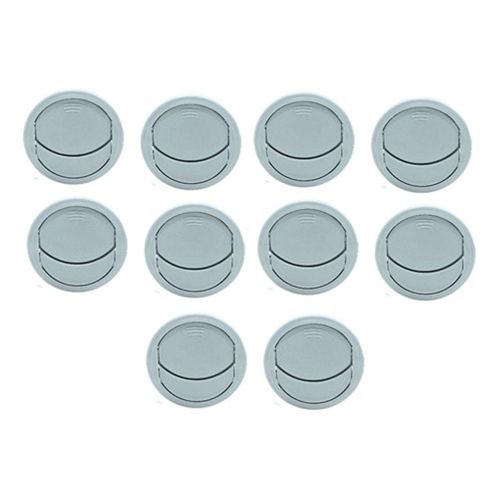 20pc Difusor Ar Condicionado Ventilacao Universal 53mm Cinza