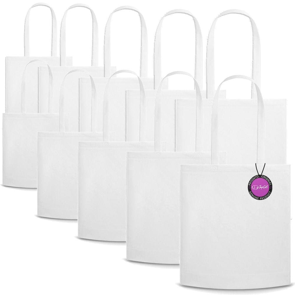 Kit 10x Sacolas Ecobag em TNT Premium 37x41cm Termo Selado Malta TopGet