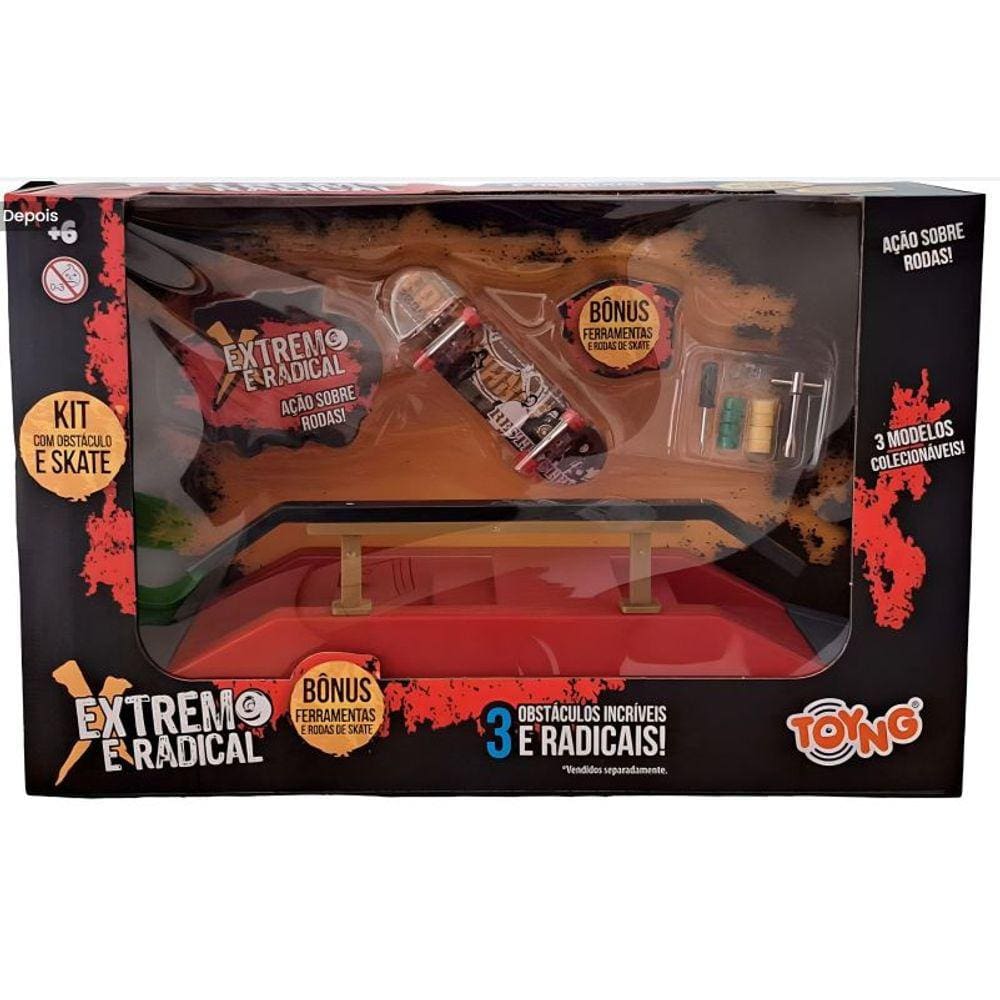 Pista - Manobra Skate Radical - Rampa Com Corrimao Reto TOYNG