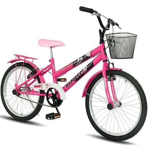 Bicicleta Aro 20 South Grazzy Infantil Feminino Paralama E Cesto Rosa