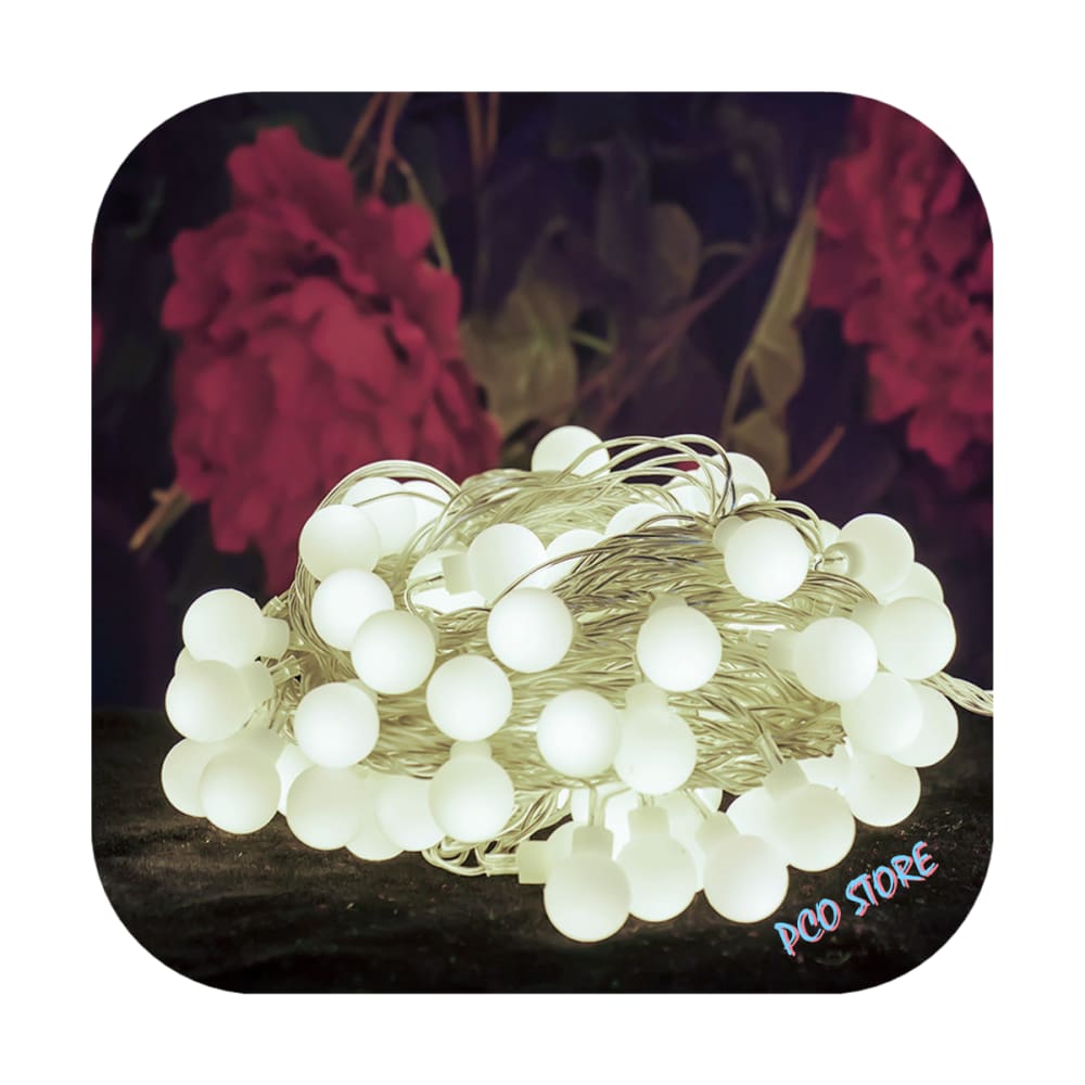Cordão Led Fio Luz Varal Pisca 40 Bolinhas 6m Fro Transparente Branco Frio Bivolt