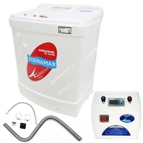 Gerador de Vapor Inox para Sauna 12,0Kw 220V Trifásico c/ Quadro Digital e Kit Acessórios SODRAMAR