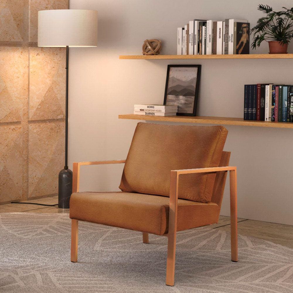 Poltrona Sophia Metal Industrial Bronze Castellar Móbile