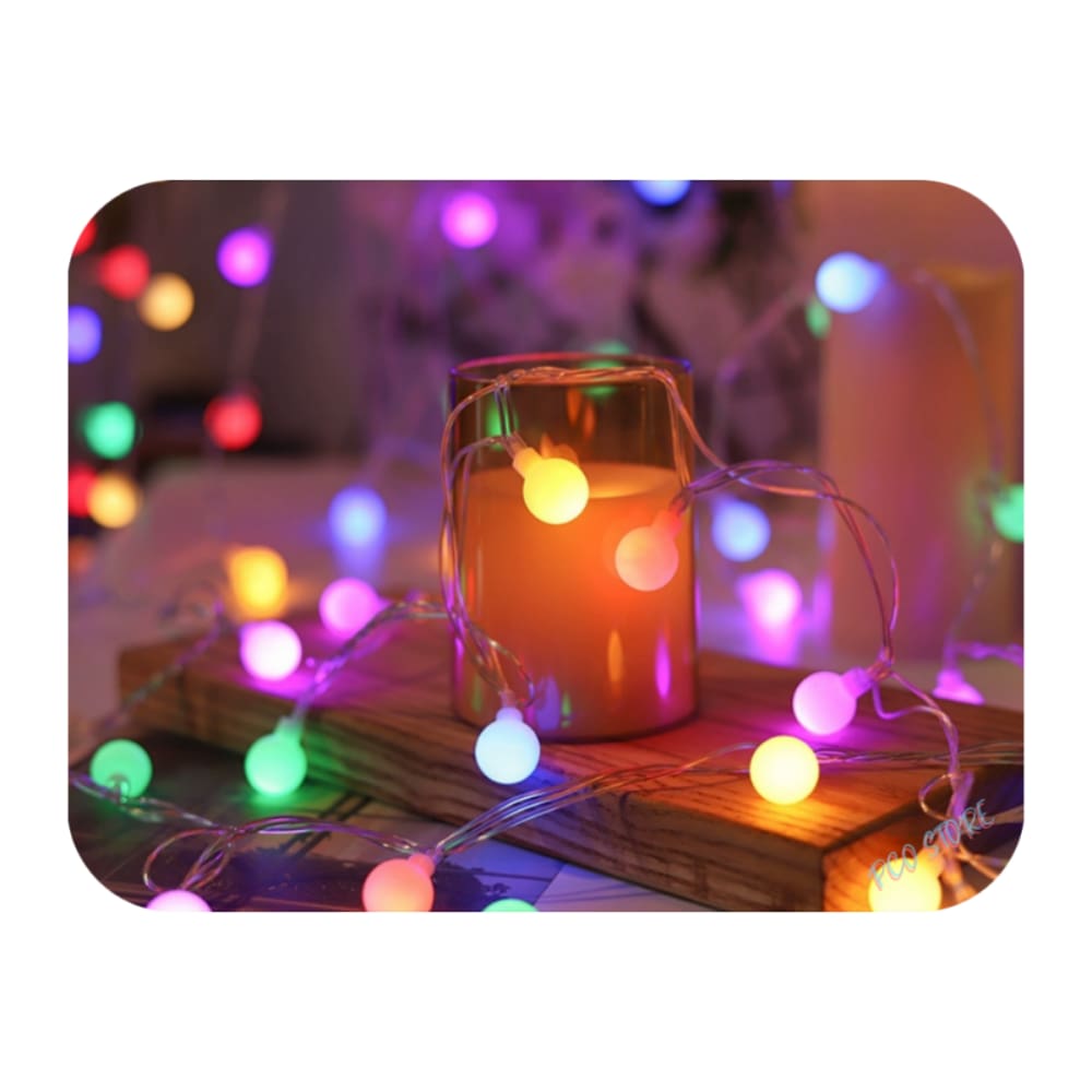 Cordão Led Luz Varal 8 Funções 80 Bolinhas 8m Fio Transparente Colorido 220V