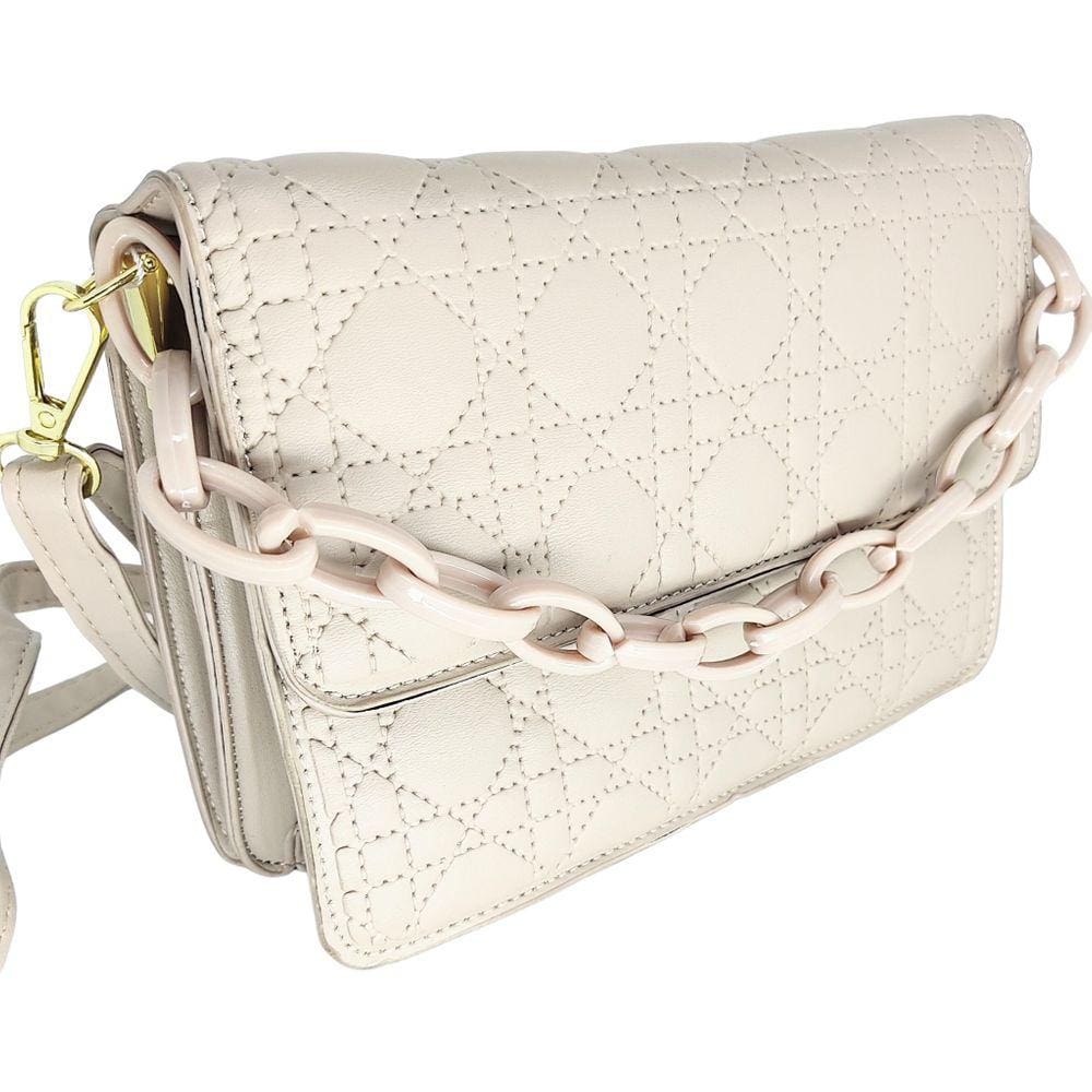 Bolsa feminina transversal tiracolo espaçosa corrente luxo
