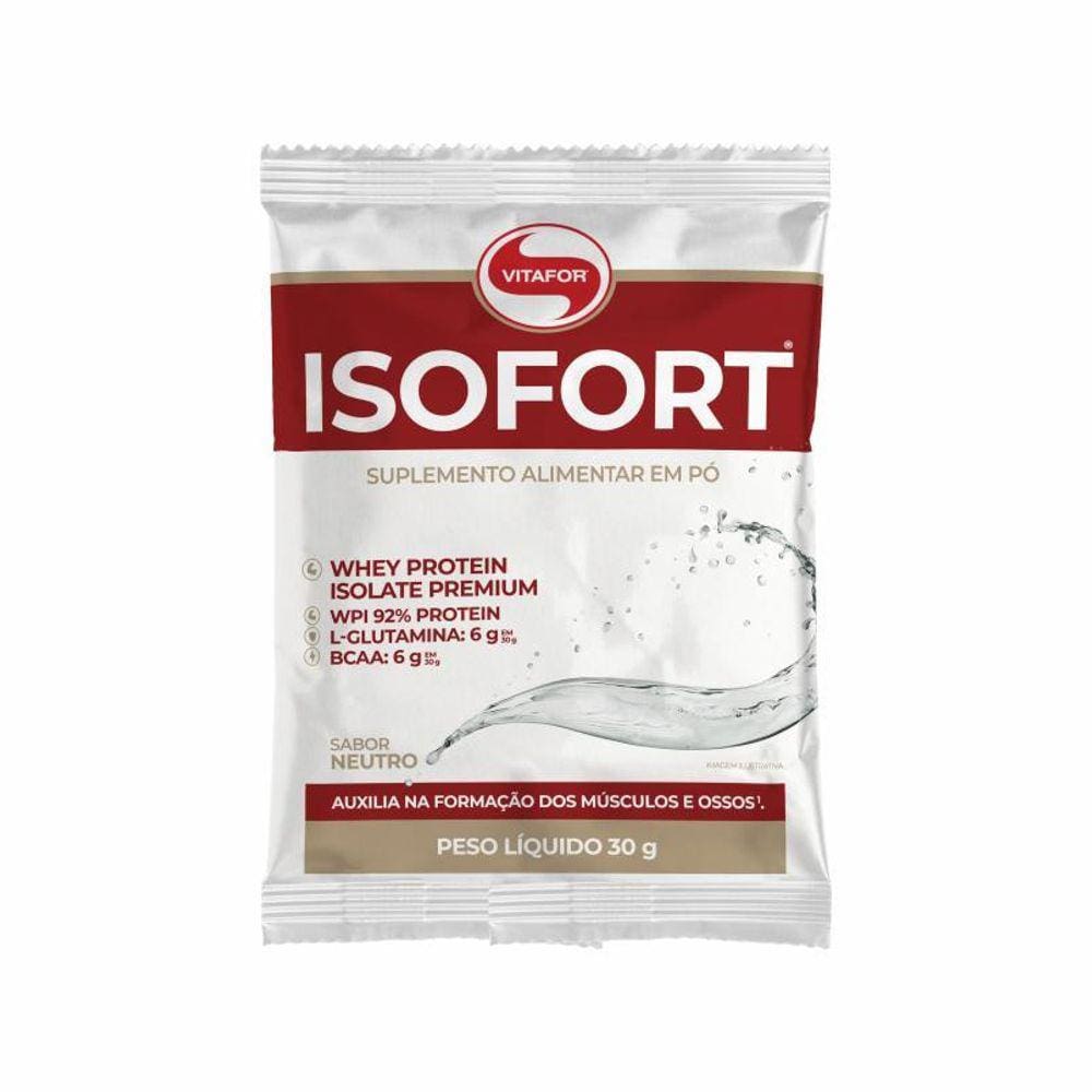 Kit 6X: Isofort Whey Isolado Sabor Neutro Vitafor 30G