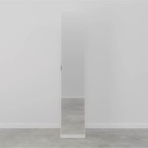 Guarda Roupa Hera 1 Porta com Espelho 6 Prateleiras CabeCasa MadeiraMadeira Branco Geada