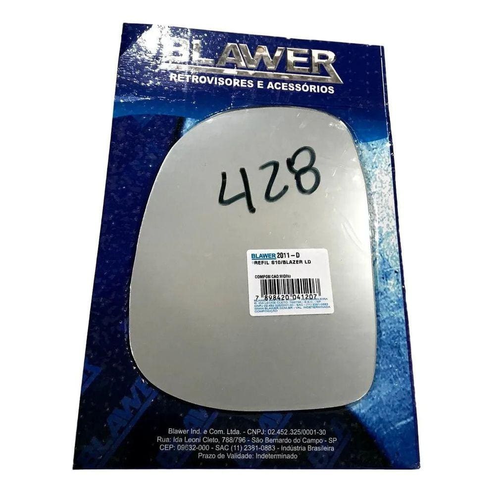 Refil Lente Espelho Retrovisor S10 Blazer Lado Direito