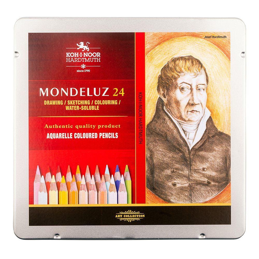 Lápis De Cor Artístico Koh-I-Nooh Aquarelável Mondeluz Retrato - Estojo Com 24 Cores