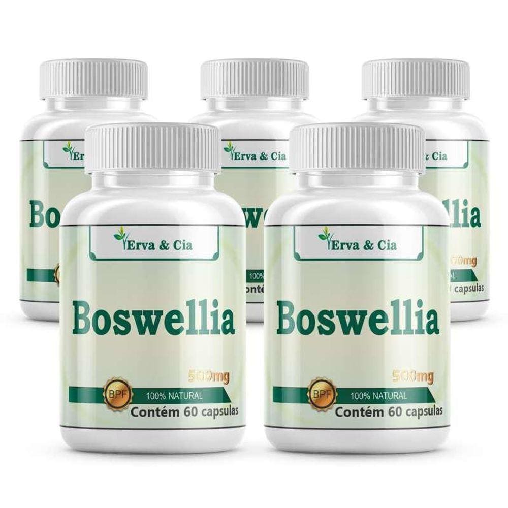 Boswellia Serrata Olíbano Em Cápsulas De 500Mg Kit 5 Potes