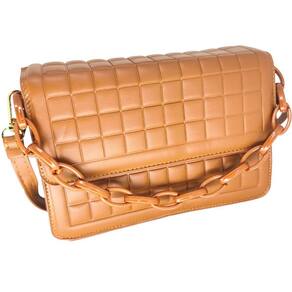 Bolsa feminina tiracolo transversal com corrente premium