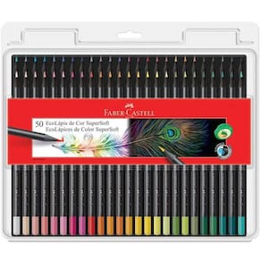 Lápis de Cor Faber-Castell SuperSoft Com 50 Cores