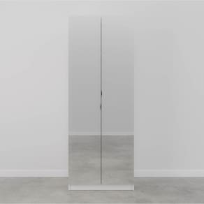 Guarda Roupa Hera com Espelho 2 Portas com Cabideiro e 2 Gavetas CabeCasa MadeiraMadeira Louro/Branco Geada/Preto