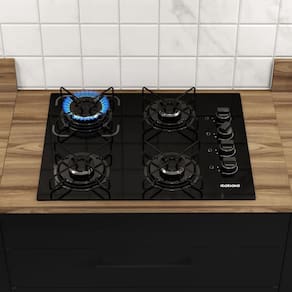 Fogão Cooktop 4 Bocas a Gás Itatiaia Essencial Vidro Temperado
