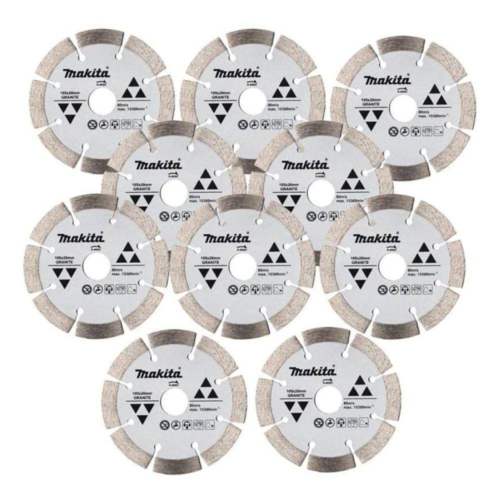 Kit com 10 Disco Diamantados 4.1/8 POL para Granito D-44351 MAKITA