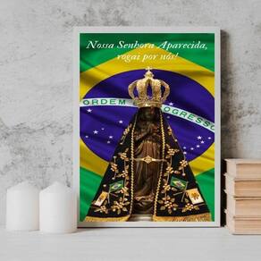 Quadro Nossa Senhora Aparecida Rogai Por Nós 33X24Cm