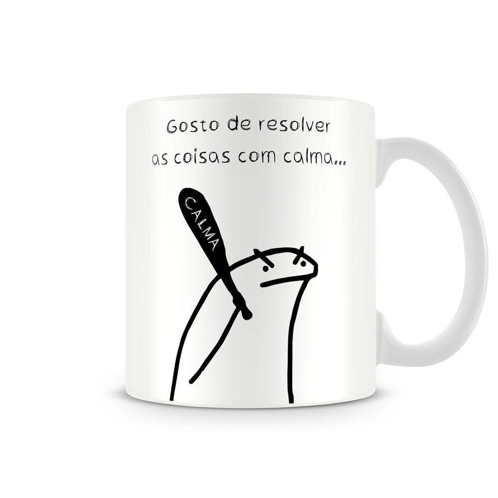 Caneca meme boneco palito flork mãe não tem um minuto de paz