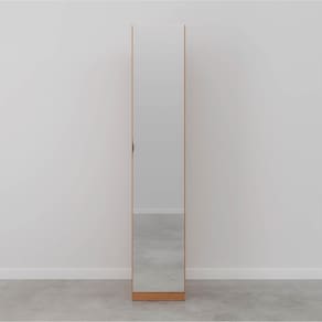 Guarda Roupa Hera 1 Porta com Espelho 6 Prateleiras CabeCasa MadeiraMadeira Branco Geada/Louro