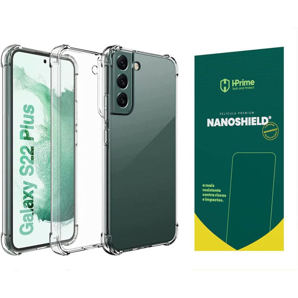 Kit Capa Para Galaxy S22 Plus Anti Impacto + Película Hprime