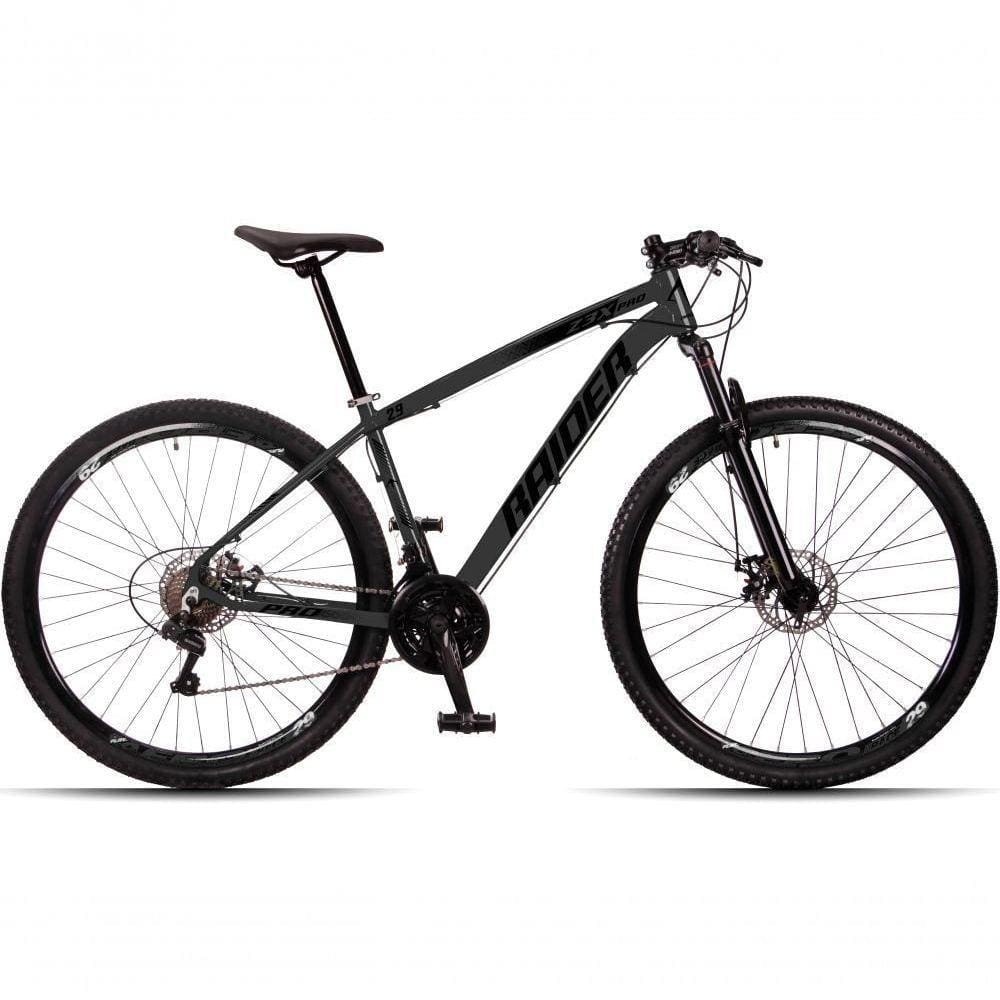 Bicicleta Aro 29 Raider Z3x 24 Vel Câmbio Traseiro Shimano Freio A Disco Bike Mtb Alumínio Grafite+preto