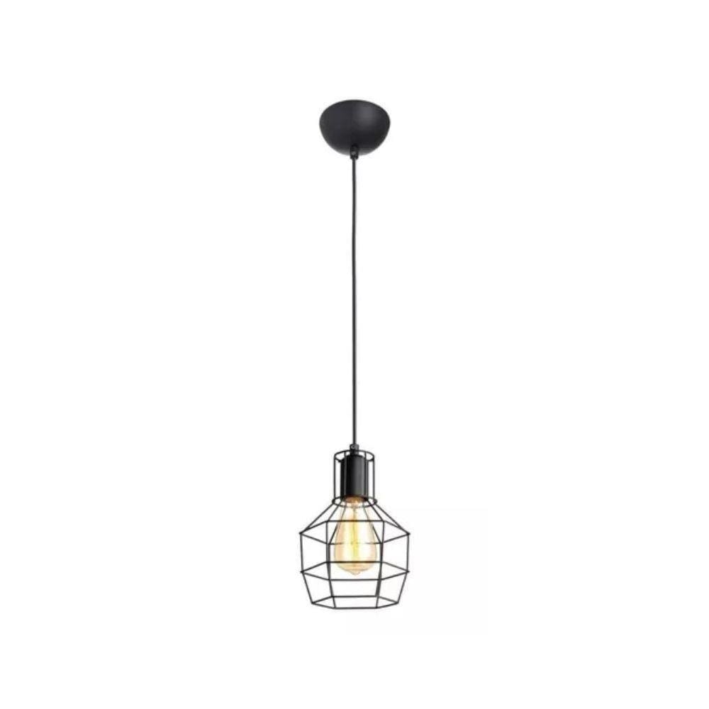 Lustre Pendente Avant Adhara Aço 1xE27 Preto Fosco