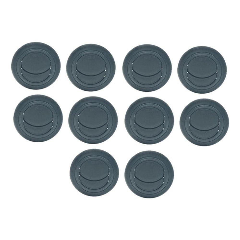 10pc Difusor Ar Condicionado Universal 60mm Com Anel - Preto