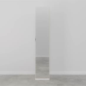 Guarda Roupa Hera 1 Porta com Espelho 6 Prateleiras CabeCasa MadeiraMadeira Louro/Branco Geada