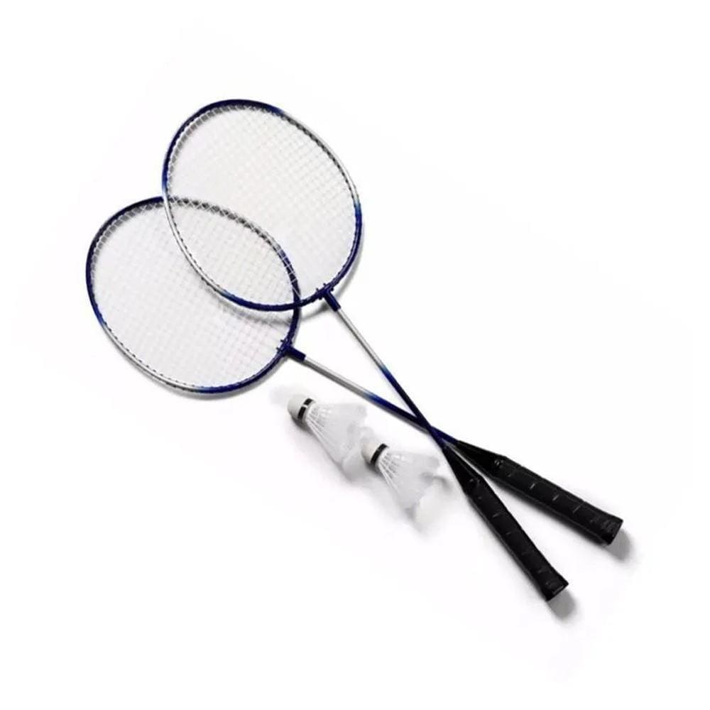 Kit 2 Raquetes Badminton Petecas E Bolsa