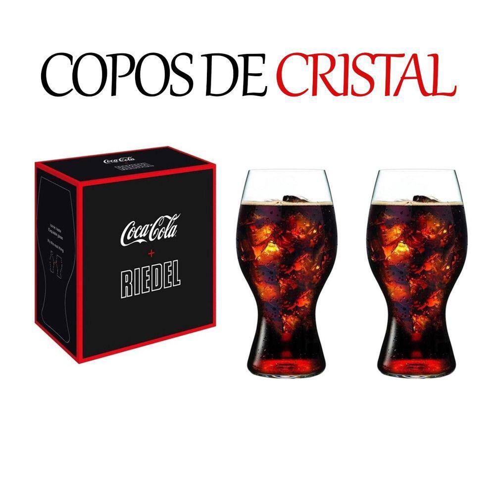 Kit 2 Copos de Cristal Coca-Cola Refrigerante Luxo 480ml