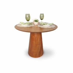 Mesa de Jantar Redonda Laminado em Madeira 90cm Cairo Madeira