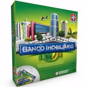 Jogo de Tabuleiro Banco Imobiliário Tema Brasil Estrela