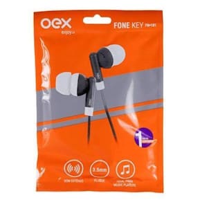 Fone De Ouvido Key Oex Cinza Branco E Preto Fn101