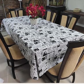 Toalha De Mesa Térmica Impermeável 1,50m X 4,00m Para Mesa 10 A 12 Cadeiras - Jornal
