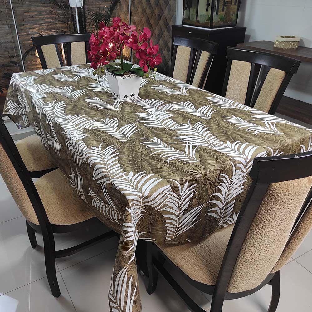 Toalha De Mesa Térmica Impermeável 1,50M X 1,50M Quadrada 4 Cadeiras - Folhagem