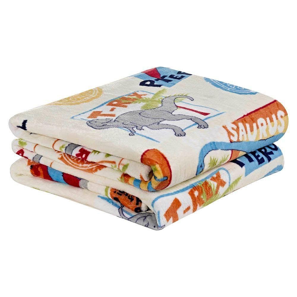 Cobertor Carrosel Solteiro Infantil Mantinha Flannel Estampada 01 Peça - Dinossauro