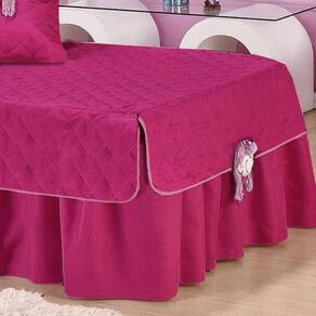 Kit Colcha Boneca Sofie Solteiro 06 Peças C/ Cortina 2 Metros Quarto Infantil Completo Menina - Pink