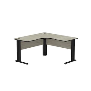 Mesa Estação de Trabalho em L ETP1414 Maxxi Nogueira Casa Blanca/Preto