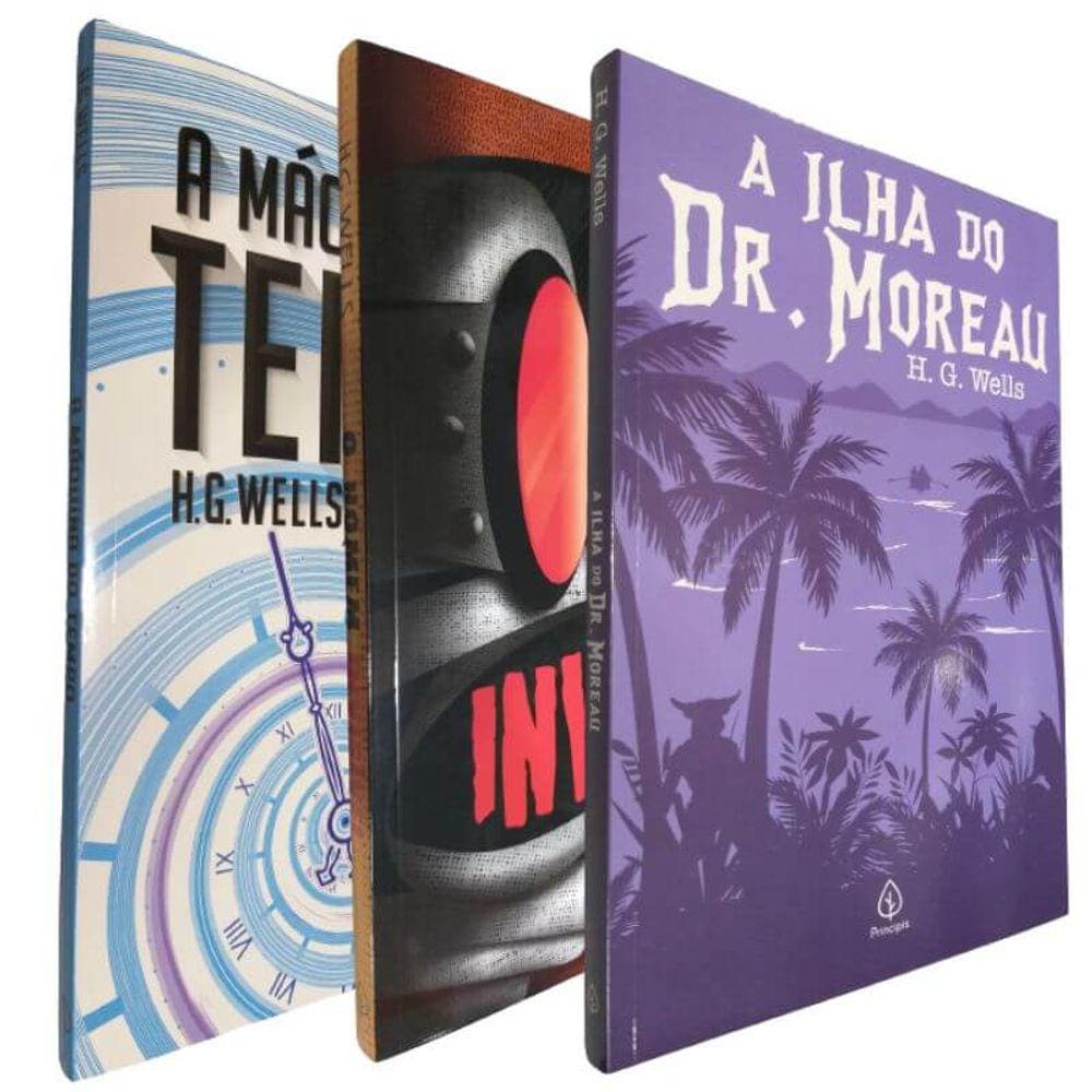 3 Livros Físicos H. G. Wells Coleção 1 A Máquina do Tempo O Homem Invisível A Ilha do Dr. Moreau