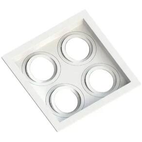 Spot Embutir Recuado Quadruplo Ar70 Branco