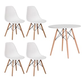 Conjunto Kit 4 Cadeiras Eiffel Eames Branca + 1 Mesa Eames 8