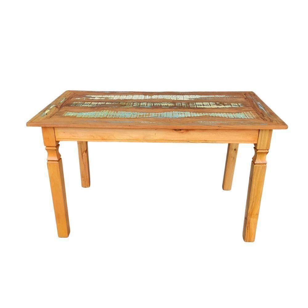 Mesa Em Madeira 120 X 70 Com Tinta Pátina Em Demolição Sudeste Rústico