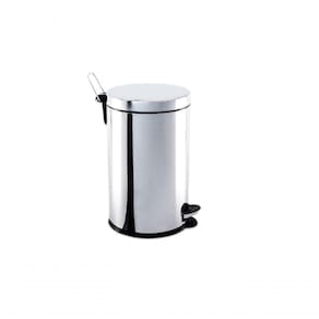 Lixeira Inox Com Pedal E Balde 12 Litros ø 25 X 41 Cm