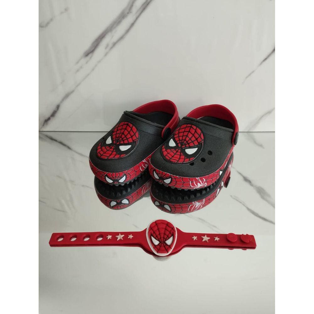 Babuche Infantil Menino Homem Aranha Acompanha Pulseira BABUCHEPULHA