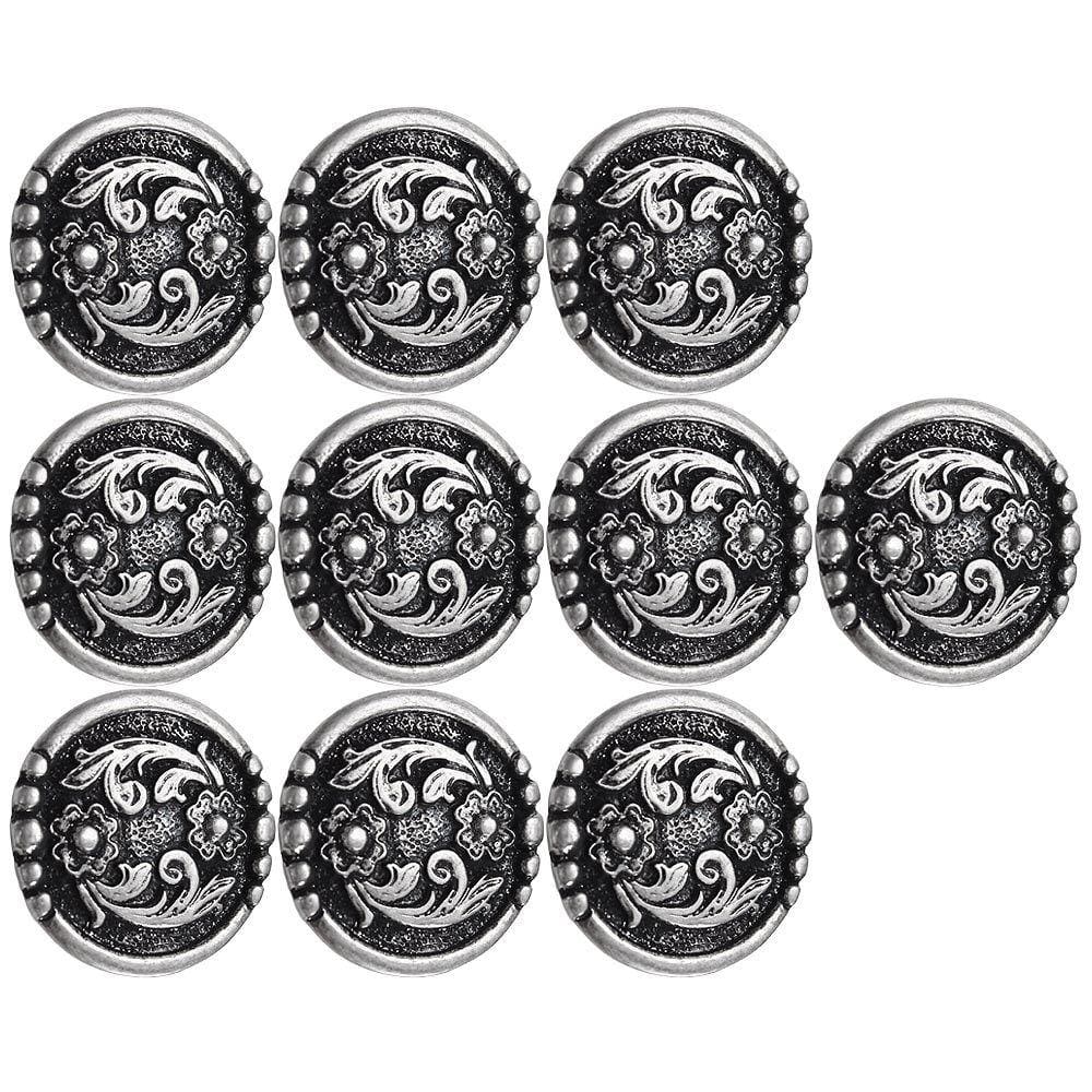Kit com 10 Margaridas Floral 31mm Prata Envelhecida Rodeo West 21451