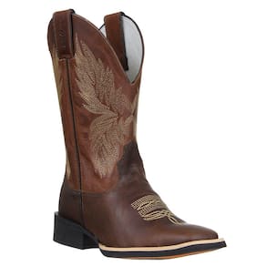 Bota de Couro Masculina Marrom Bico Quadrado Cow Way 33705