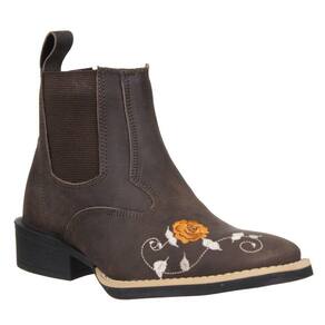 Botina Feminina Bico Quadrado Marrom Cow Way 33710