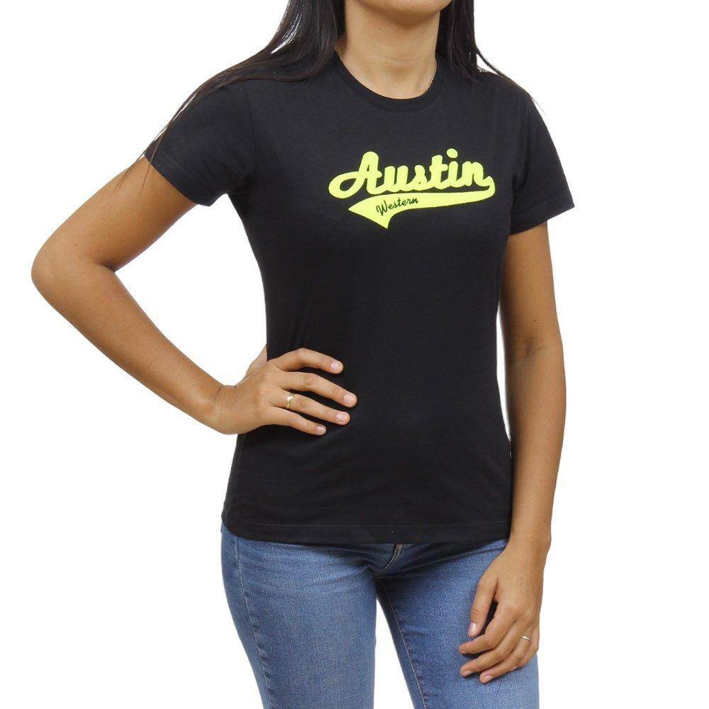 Camiseta Feminina Austin Western Preta 33640