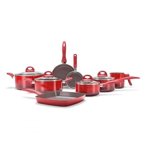 Jogo De Panelas 8 Peças - Ceramic Life Smart Plus Brinox Vermelho Brinox